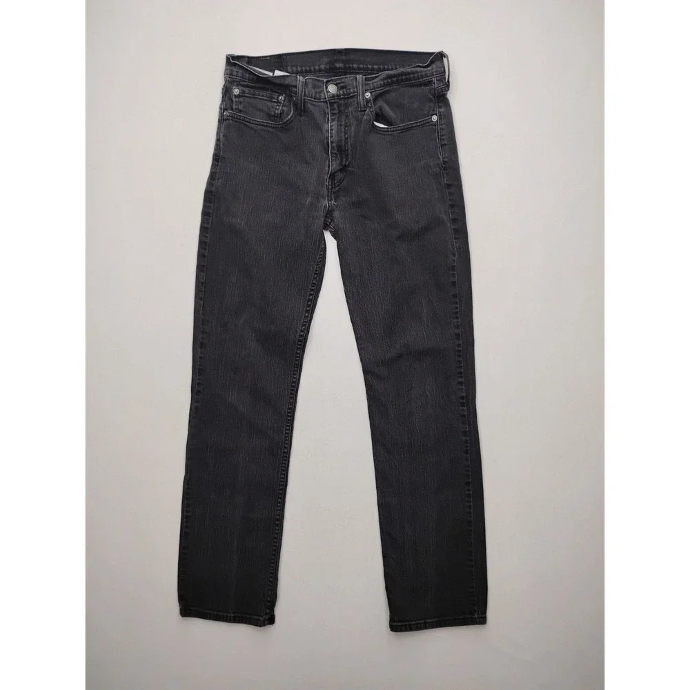 Levi's 514 Straight Fit Jeans Mens 34x34 Cotton Black Solid ( Measures 32x32)